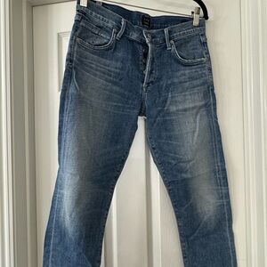 Citizens Of Humanity Womens Blue Slim Crop Jeans